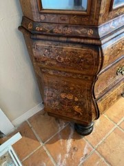 Early 19th Century Dutch Marquetry Bookcase Cabinet