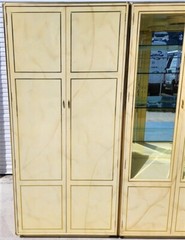 Faux Goatskin Display Etagere Bar Cabinets by JOHN STUART