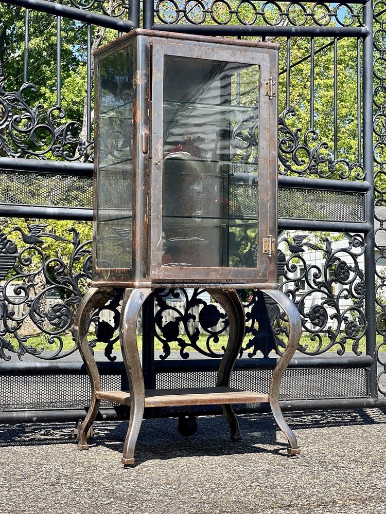 Antique industrial medical dental cabinet