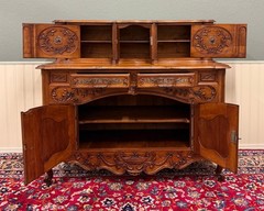Antique French Buffet Sideboard Server Cupboard Panetiere Highly Carved Oak