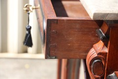 Burl Walnut Victorian Marble Top Credenza Cabinet Sideboard Bar ~ Ca.1870