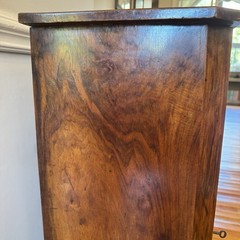 French Philippe 19th C. Burl Walnut Marquetry Cabinet w/ Key Antique