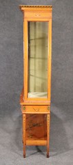 Fine Satinwood Paint Decorated English Adams Vitrine China Cabinet Circa 1900