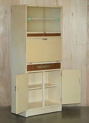 Cool Retro Original 1950’s English Kitchen Habberdashery Larda Cupboard Cabinet