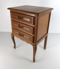 Louis XVI style Bedside End Table Cabinet Nightstand Wood Chest of Drawers 3 dra
