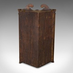 Antique Georgian Corner Cabinet, English, Oak, Wall Hanging Cupboard, Circa 1780