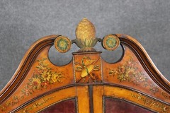 Antique 19th Century Adams Style Paint Decorated Display Cabinet China Cabinet