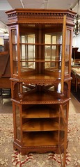 19th Century Oak Victorian Corner Cupboard Corner Cabinet Circa 1880’s