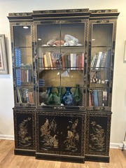 RARE Vintage DREXEL 584 223 Et Cetera Chinoiserie China Cabinet Black Lacquer
