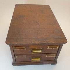 Antique Quarter Sawn Oak 2 Drawer Library Card Catalog File Cabinet Stackable