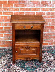French Louis XV Antique Oak Nightstand Small Bedside Cabinet