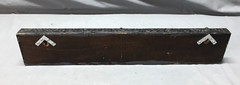 Vintage Decorative Black 22″ Tin Ceiling Metal 3 Hook Rack Old 149-25B