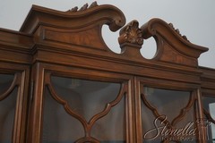 69202: KARGES Colonial Walnut Convex Glass Georgian Style Breakfront