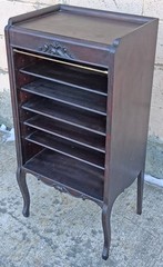 Antique Vintage Victorian Old Solid Mahogany Record Storage Sheet Music Cabinet