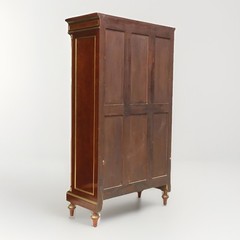 ANTIQUE FRENCH LOUIS XVI MAHOGANY VITRINE CURIO BOOKCASE CABINET 63.5” High