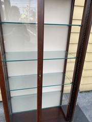 66239 Mahogany Arched Curio China Cabinet with Plate Glass Shelves