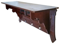Clock Wall SHELF, c1890 Aesthetic Victorian, Solid Walnut, Ebonized Panels, 24″w