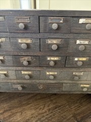 Antique 26 Drawer Oak Apothecary Cabinet – Machinist’s Parts Chest Industrial