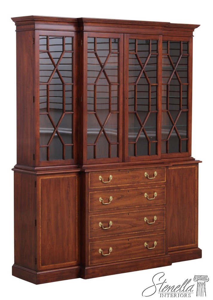 L72275: HENKEL HARRIS Model 2365 Cherry 2 Piece Breakfront