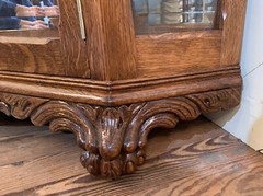 Fabulous Antique Victorian Oak Corner China Cabinet