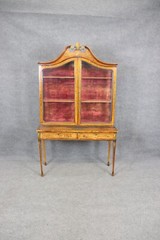 Antique 19th Century Adams Style Paint Decorated Display Cabinet China Cabinet