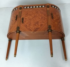 Cabinet Wood Marble top Inlay Marquetry Brass Trims medallions Commode cabinet v