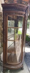 R. J. HORNER OAK 3 DOOR WINGED GRIFFIN CHINA CABINET