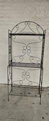 🔥 Vintage French Bakers Rack 3 Tier Scrolling Wrought Iron
