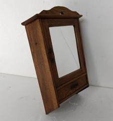 Antique Medicine Apothecary Bathroom Cabinet Beveled glass mirror Pediment Towel