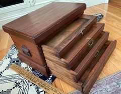 Antique Apothecary Wooden Cabinet Box with Multiple drawers Brass Hardware