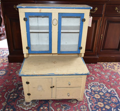 Antique Child Kitchen Cupboard Primitive Painted Toy Cabinet Shabby Chic