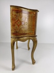 Florentine Nightstand End Table Hall Cabinet Chest of Drawers Gold Gilded Mid Ce