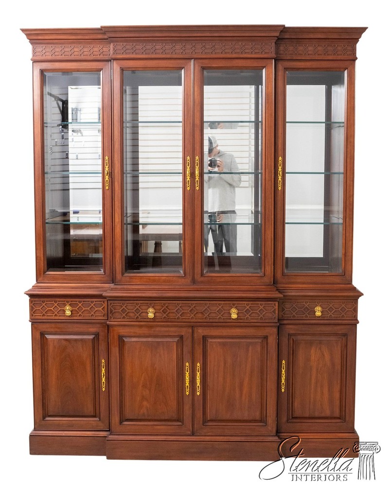 70401: HENKEL HARRIS Cherry Large China Cabinet Breakfront