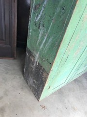 Early Americanantique 2 Door green painted cupboard 48.5 x 73 x 18 D