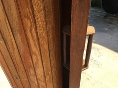 Antique Tambour Interior Door w Cabinet & Rails-Vintage Room Divider / Partition