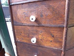 c1903 AMERICAN bolt & SCREW co. DAYTON, OH octagonal hardware store cabinet 98dr