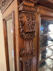 Antique Oak Large Late Victorian China Cabinet