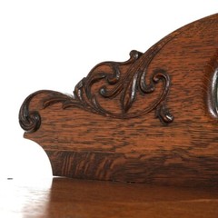 Antique RJ Horner School Carved Oak & Curved Glass China Cabinet C1910