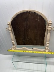 VTG Salvaged Shabby Rustic Blush Pink Wood Mirror Dresser Mount