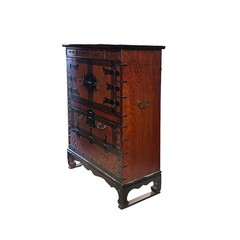 Oriental Brown Black Hardware Drawers Accent Storage Cabinet GB288