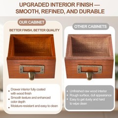 16 Drawer Wood Apothecary Cabinet Library Card Catalog File Organizer Vertical