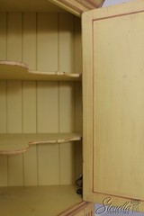 L56916: Primitive Style Paint Decorated Corner Cabinet Cupboard