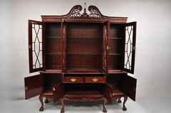 Chippendale Mahogany Ball & Claw Breakfront China Cabinet by Baker of London