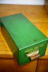 Vintage John Deere Card Catalog Cabinet Wood drawer index file box organizer