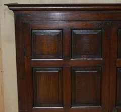 RESTORED ANTIQUE GEORGIAN CIRCA 1720 PANELLED OAK HOUSEKEEPERS CUPBOARD WARDROBE