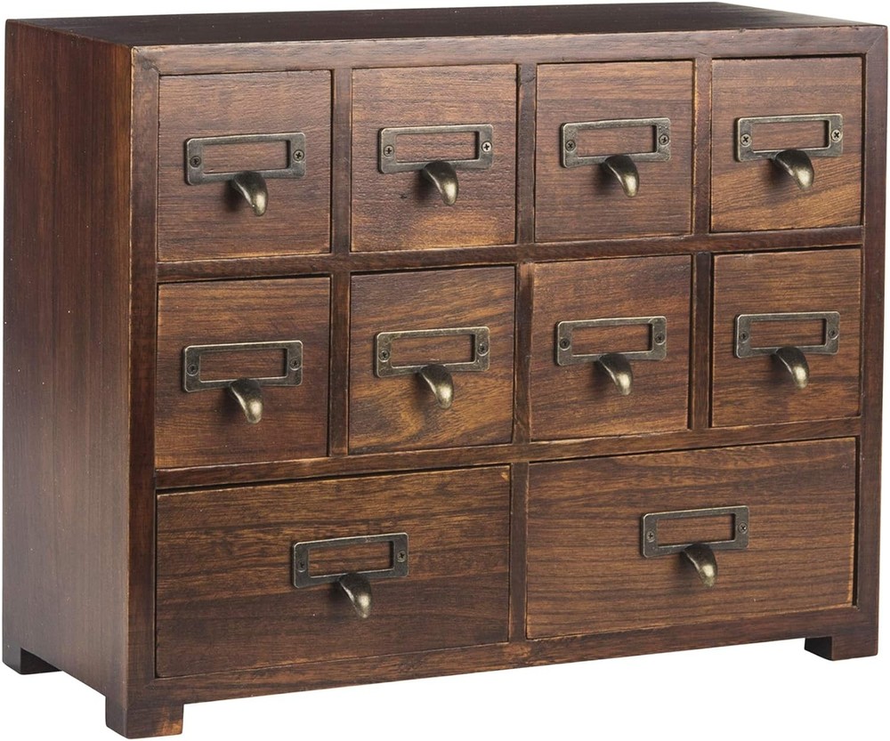 Traditional Card Catalog Solid Wood Small Chinese Medicine Small Curio Cabinet l