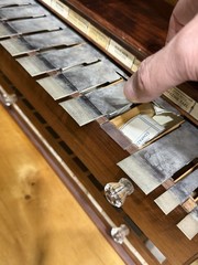 Antique Apothecary Cabinet Wood Multi-Drawer Glass Pulls Medical WITH LABELS