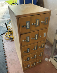 Vintage 15 Drawer Library Card Catalog Index File Cabinet Wooden Antique Filing