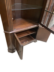 65051 Custom Hand Made Mahogany Corner China Cabinet Curio