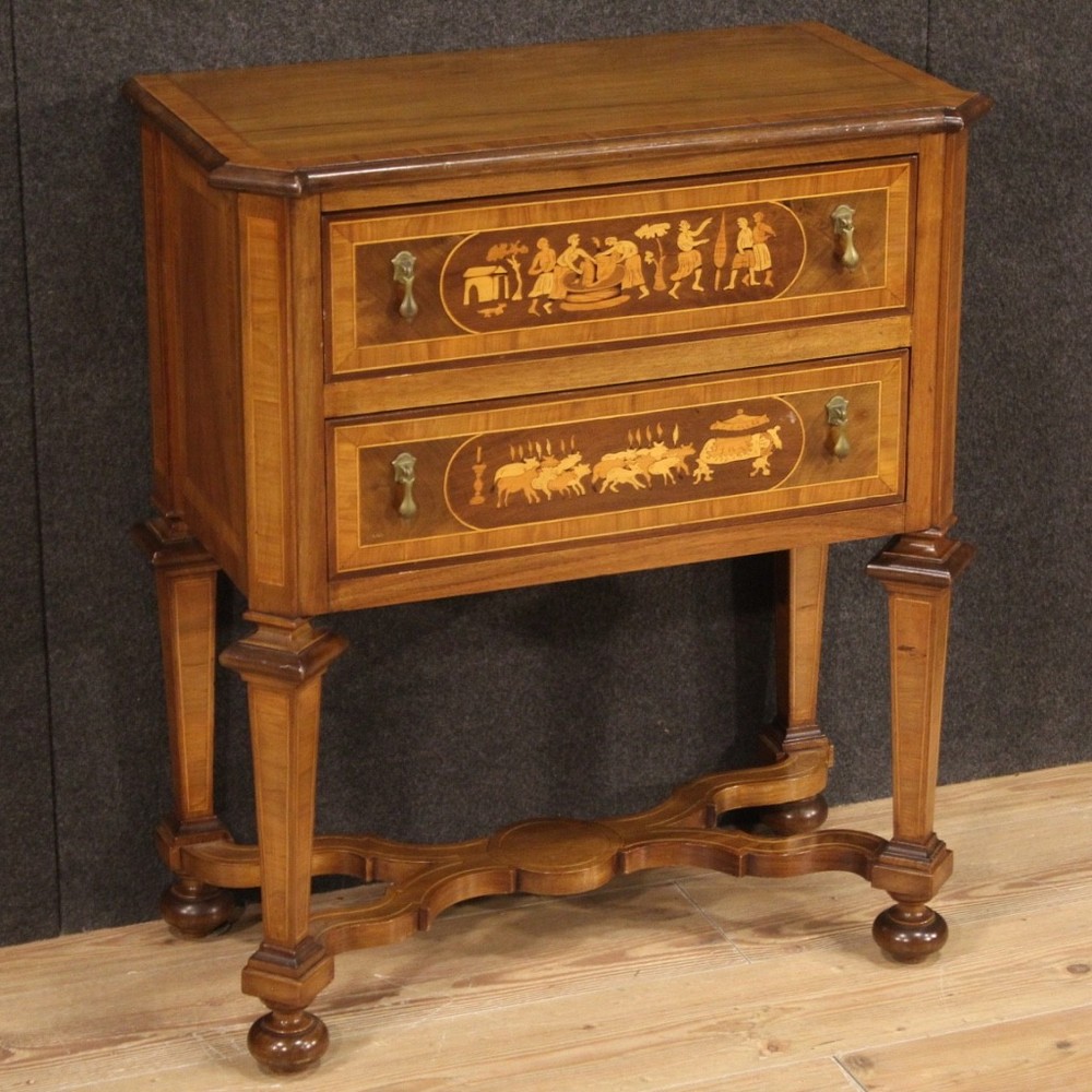 Commode style antique Louis XIV 900 furniture inlaid wood dresser 20th century